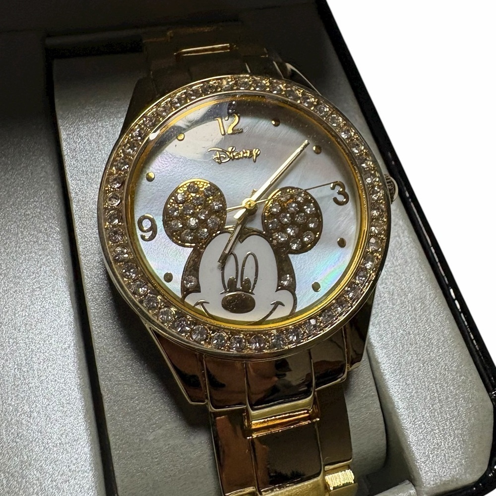 Disney Mickey Mouse Gold Crystal Watch | New in Box - Picture 5 of 10